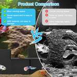 Qpets Aquarium Hideout Cave for Betta & Shrimp with 90° L Shape Corner Design | 4.92x4.92x2.16 in Non Toxic Resin Shelter