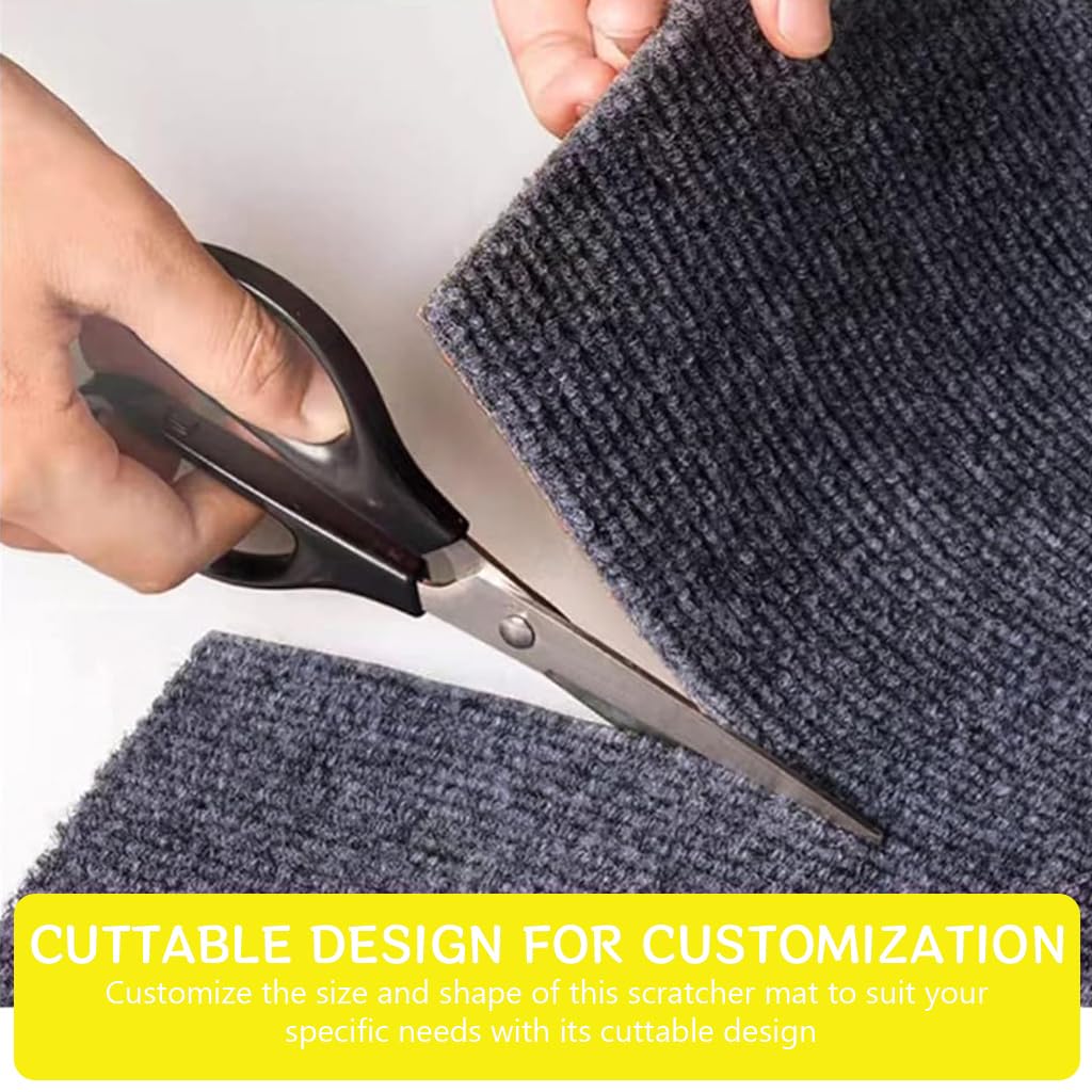 Qpets Cat Scratch Pad for Sofa Protection with Self Adhesive Backing 30x100cm | Cut to Fit Polyester Mat