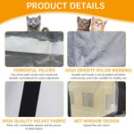 Qpets Cat Hanging Bed for Windows featuring Dual Hole Access and 4 Suction Cups | 31x50x28cm Plush Cat House