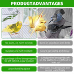 Qpets Mesh Wire Bird Perch for Cage 20x15cm with Flexible Screw Fixing and Stainless Steel Platform