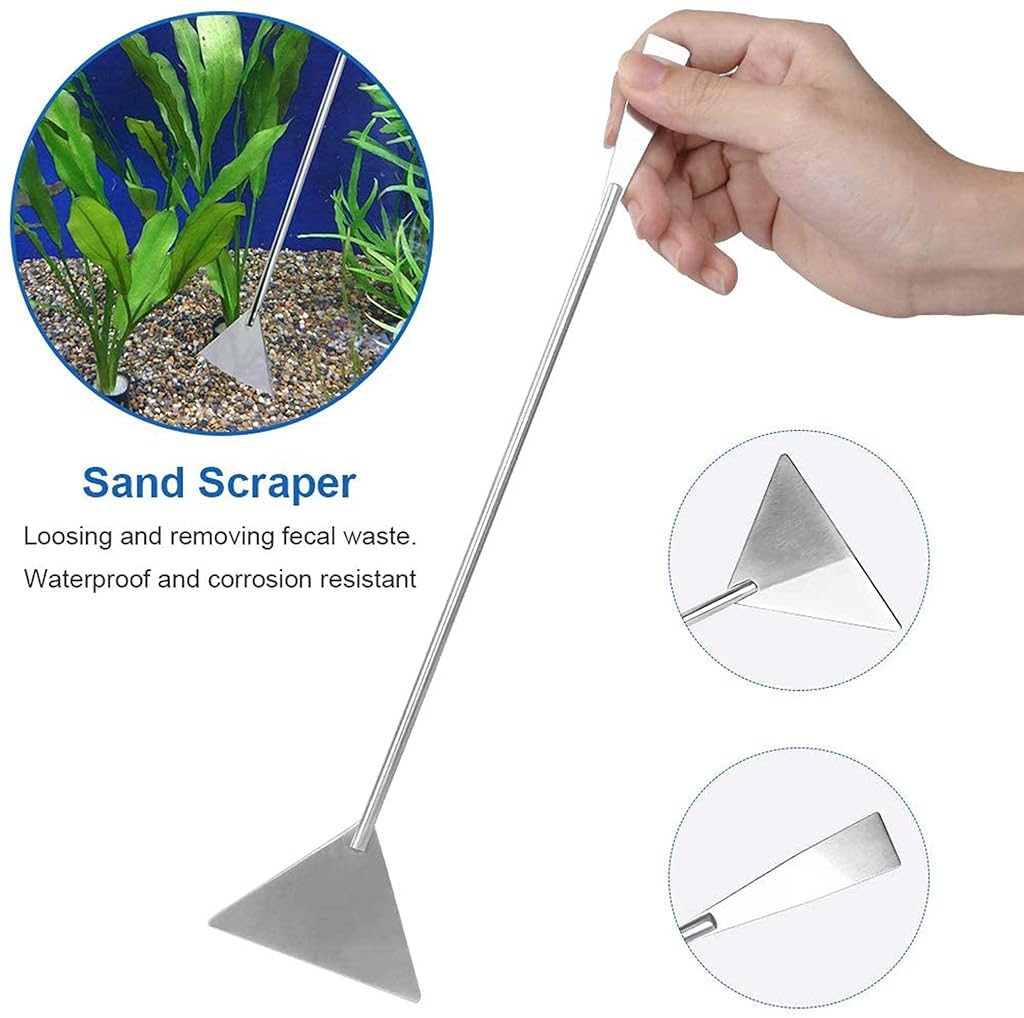 Qpets® 7 in 1 Aquarium Aquascaping Tools Kits Stainless Steel Plant Tweezers Scissors Scrapers for Tank Clean Fish Aquascape Sets 3 PCS