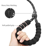 Qpets® Leash for Dogs Durable Light Reflecting Traction Round Rope Chain 5.5ft Handle Free Walking Braided Adjustable Training 3 PCS