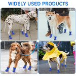 Qpets® Cat Dog Rain Shoes, Waterproof Dog Rain Shoes Cat Dog Nail Clipping Anti-Scratch Shoes, Dog Palm Shoes Anti-slip TPE Walking Shoes for Dog with Adjustable Closure Design (L*W=6*4.5CM)