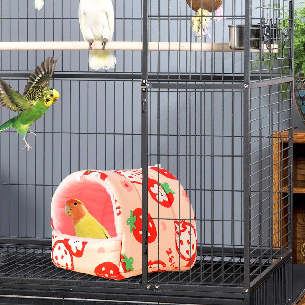 Qpets Hamster House for Small Pets with 3D Support Structure and Plush Fleece Lining 19x18x14cm