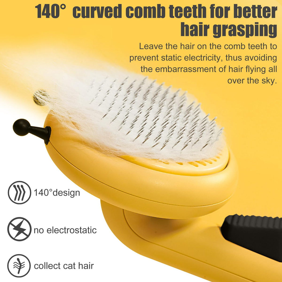 Grooming Brush for Dogs and Cats Slicker Hair Brush Honey Bee Design Remove Mat Shedding Brush for Cats & Dogs Gently Massage Hair Comb for Dogs Pet Grooming Comb for Dog