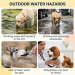 Qpets 380ml Dog Water Bottle with Integrated Trough, One-Button Flow Control and BPA-Free PP