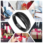 Qpets® Hand Bracelet for Men Women Stylish Skin Friendly Braided Multi-Layer Wrap Clasp Hoop Bracelet wit