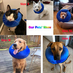 QPets Inflatable Cushion Pillow Collar for Dogs and Cats with Hook and Loop Closure | Detachable Neck Pillow for Comfortable Recovery