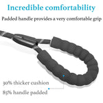 Qpets Dog Training Leash with Double Lock Buckle and Soft Padded Grip 5.58 ft Black | Reflective Rope for Small to Large Dogs