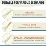 Qpets Pet Grooming Scissors Kit, 3 Stainless Steel Scissors with Comb and Storage Bag