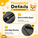 Qpets Dog Ear Hood, Size M, 16 x 19 cm, Adjustable Dual Zippers and Soft Lining