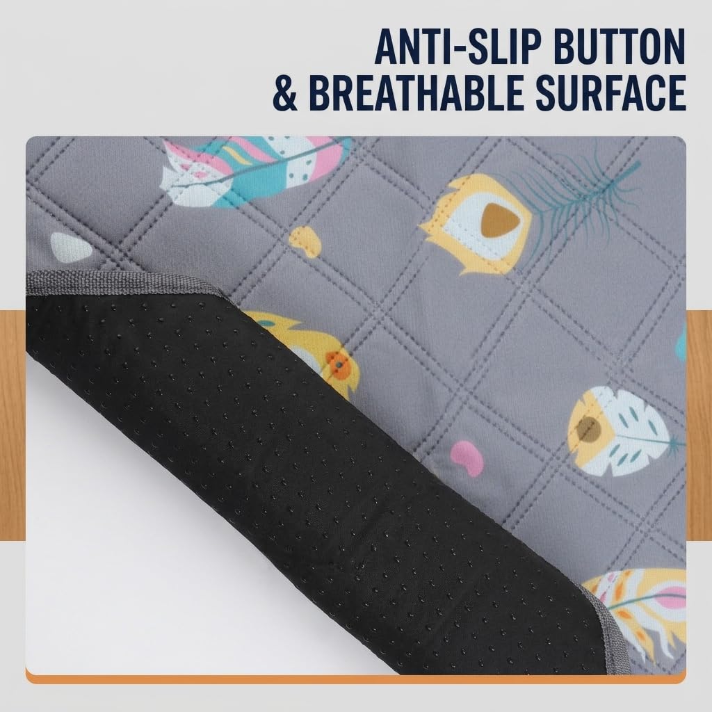 Qpets Washable Dog Pee Pad with 90x75cm Size, Absorbent Core and Waterproof TPU Backing