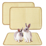 Qpets® Rabbit Cage Mat, 15.7" x 11.8" Natural Woven Cooling Mat Rabbit House Mats Durable Pet Cage Mats Breathable Chew-Resistant Dog Bed Pet Sleeping Pad for Rabbit, Guinea Pigs & Hamsters