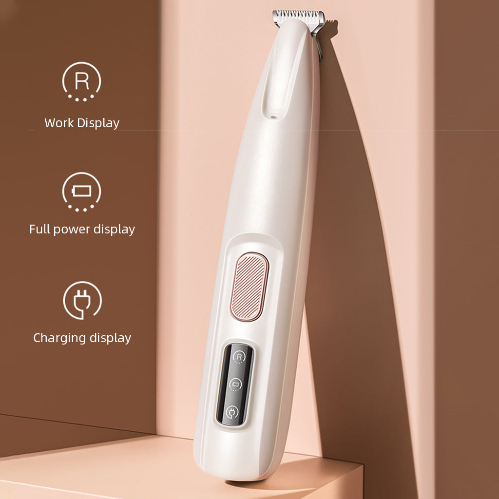 Qpets® USB Dog Trimmer with LED Cats Dogs Paws Trimmer Detailing Hair Trimmer Electric USB Cordless Pet Grooming Hair Trimmer for Face, Paws, Under The Tail