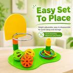 Qpets Interactive Bird Toy Basketball Hoop and Ring Toss Set with Adjustable Height for Small Parrots