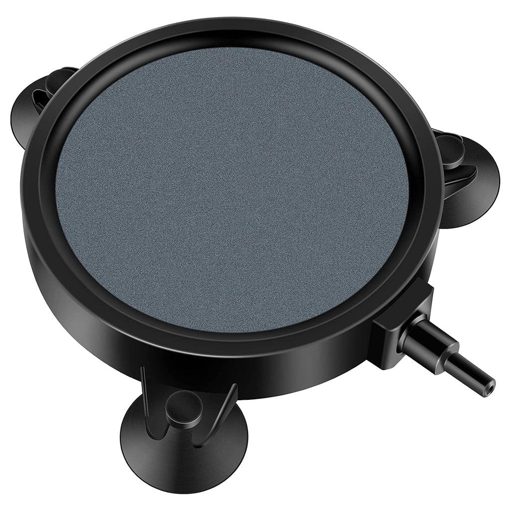 Qpets Aquarium Air Stone Diffuser with Fine Bubbles, 12cm Ceramic Disc and 3 Suction Cups