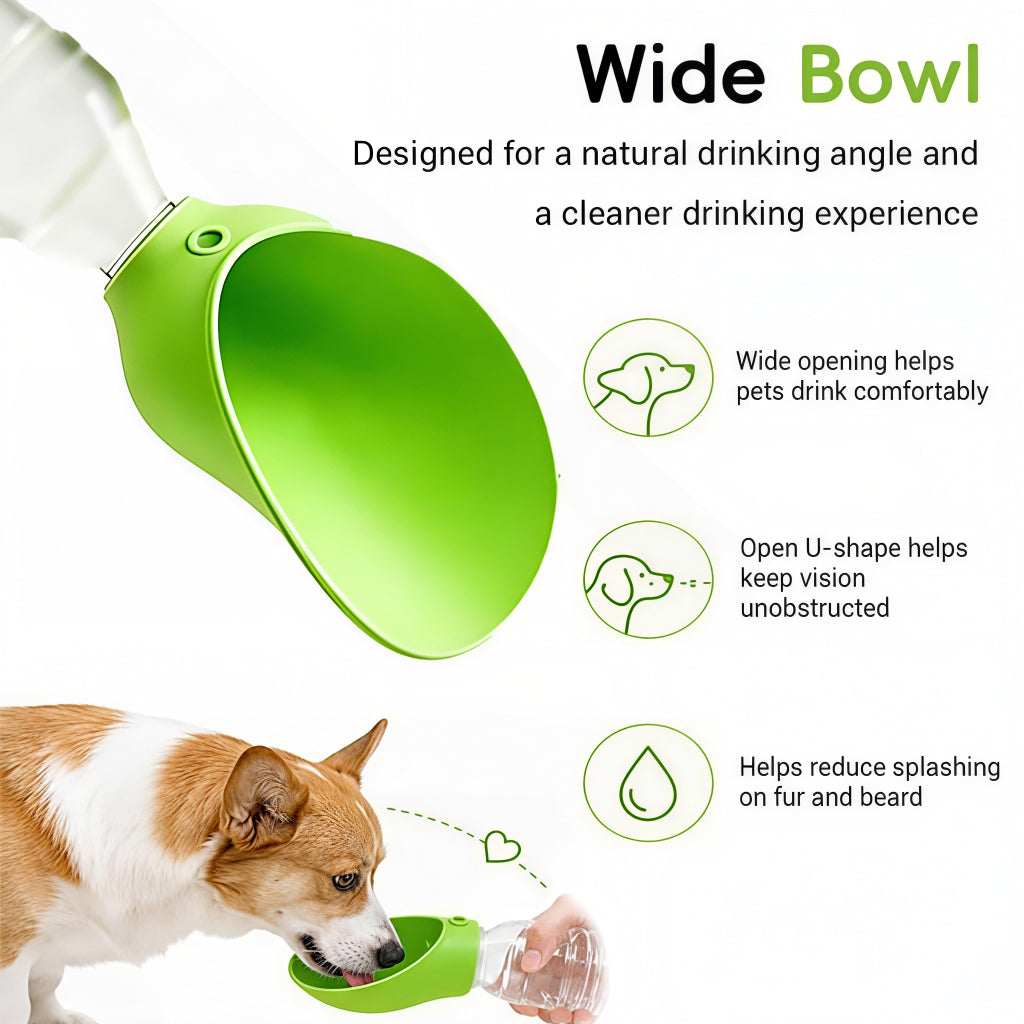 Qpets Foldable Silicone Pet Water Bottle for Dogs and Cats