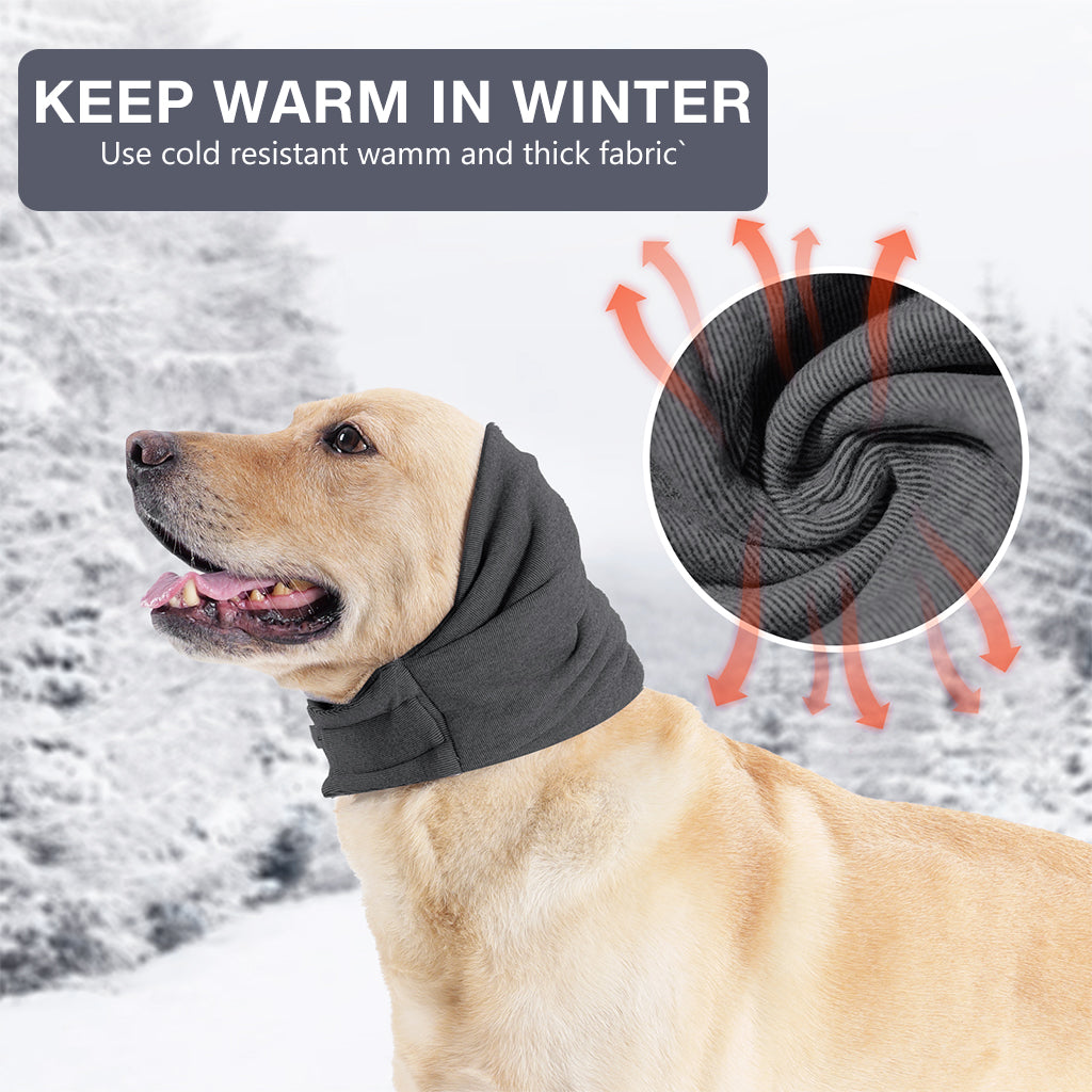 Qpets Dog Ear Snood, 25-38 cm Head Size, Soft Stretch Polyester for Feeding and Cold-Weather Walks