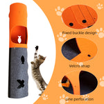 Qpets® Felt Cat Tunnel Cat Toy Set of 2 Pieces Freely Assemble Felt Transformable Cat Tunnel Cut Out Felt Hide Cave, 52x70cm Per One