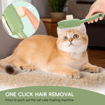 Qpets® Self-Cleaning Slicker Brush for Dogs & Cats, One-Button Hair Release Dematting Brush - Gentle Rounded Tips for Sensitive Skin, Effortless Grooming Tool for Long & Short Hair