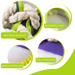 Qpets® Dog Rope Tug Toy, Interactive Chew & Fetch Toy with Thick Cotton Rope for Dental Health, Aggressive Chewer Safe for Training, Exercise and Teeth Cleaning (Shoe Lace Design)