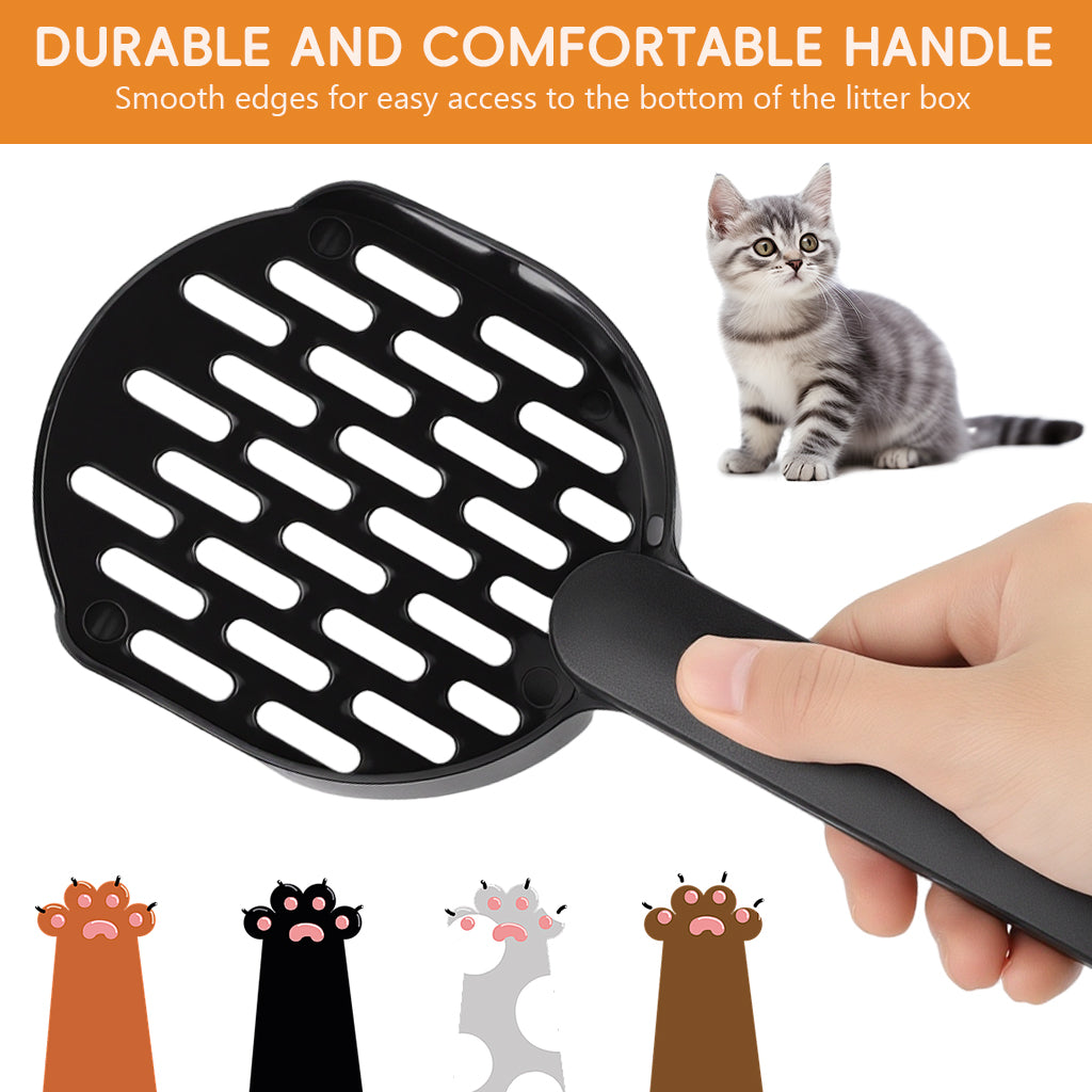 Qpets® Wall-Mountable Cat Litter Scoop, Rust-Proof Cat Litter Scoops, Space-Saving Sifting Shovel for Efficient Clump Cleaning, Perforated Shovel with Storage Case & Clump-Sifting Design Keeps Tidy