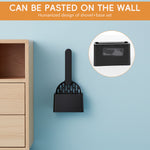 Qpets® Wall-Mountable Cat Litter Scoop, Rust-Proof Cat Litter Scoops, Space-Saving Sifting Shovel for Efficient Clump Cleaning, Perforated Shovel with Storage Case & Clump-Sifting Design Keeps Tidy