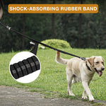 Qpets® Dog Leash, Stretchy Dog Leash with Dual Control Handles, Reflective Stitches Leash with 360 ° Swivel Clasp, Large Breeds Pet Leashes for Walking