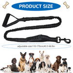 Qpets® No-Pull Dog Leash for Large Breeds - Dual Handle Shock Absorbing Lead Stops Lunging, Saves Your Arms 360° Tangle-Free with Reflective Stitching for Night Safety (Adjustable Size: 110-170cm)