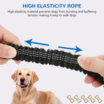 Qpets® No-Pull Dog Leash for Large Breeds - Dual Handle Shock Absorbing Lead Stops Lunging, Saves Your Arms 360° Tangle-Free with Reflective Stitching for Night Safety (Adjustable Size: 110-170cm)