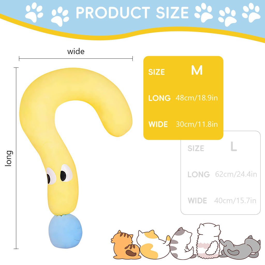 Qpets Soft Pet Pillow for Cats and Dogs featuring Plush Question Mark Shape | Cozy All Season Cushion