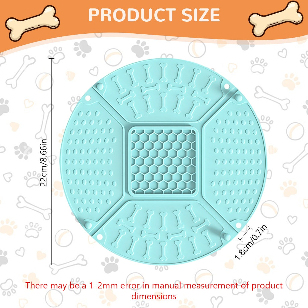 Qpets Silicone Dog Slow Feeder for Healthy Eating with 6 Maze Patterns and Folding Design