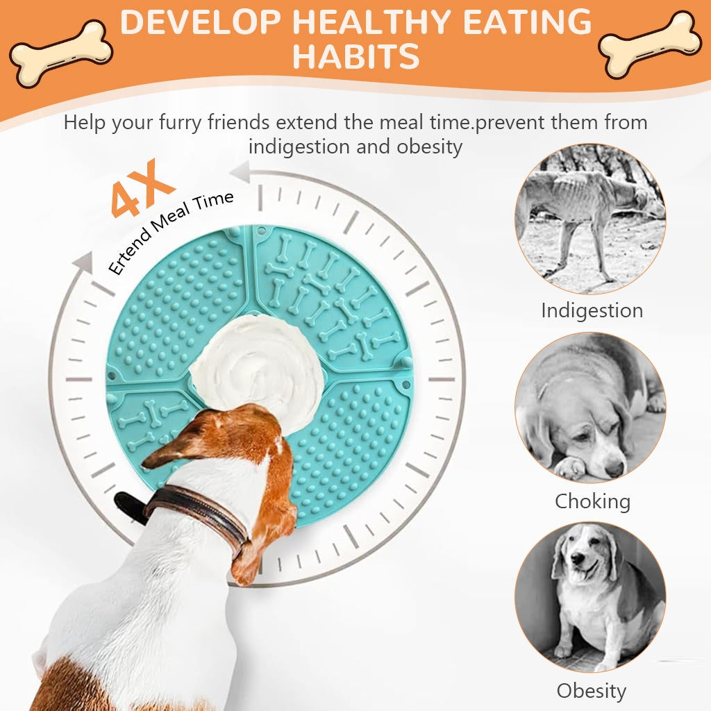 Qpets Silicone Dog Slow Feeder for Healthy Eating with 6 Maze Patterns and Folding Design