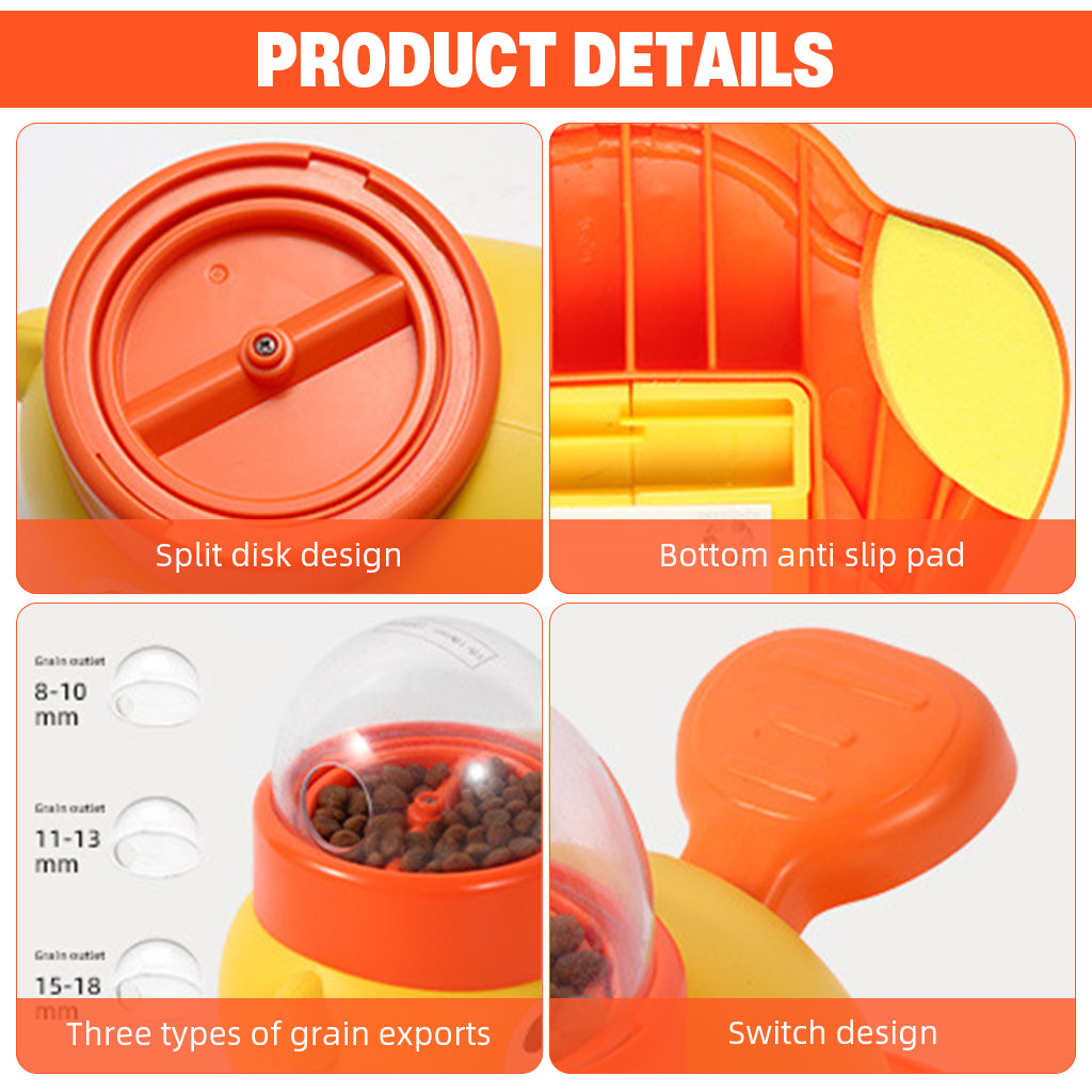 Qpets® Interactive Pet Feeder Toy, Automatic Rotate Dog Food Dispenser with Fun Pedal for Cats & Dogs, Slow Feeding Puzzle Bowl to Prevent Boredom & Gulping, Portion Control Feeder for Indoor Pets