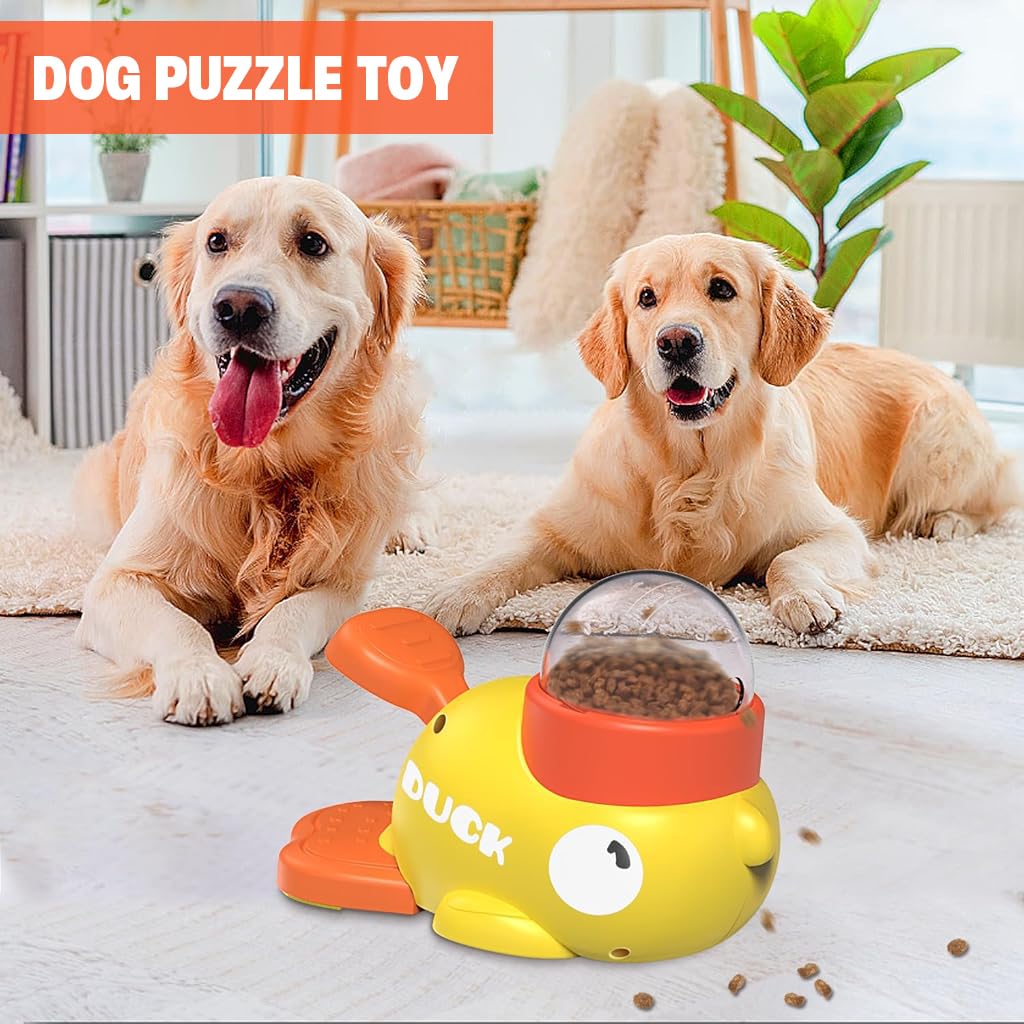 Qpets® Interactive Pet Feeder Toy, Automatic Rotate Dog Food Dispenser with Fun Pedal for Cats & Dogs, Slow Feeding Puzzle Bowl to Prevent Boredom & Gulping, Portion Control Feeder for Indoor Pets
