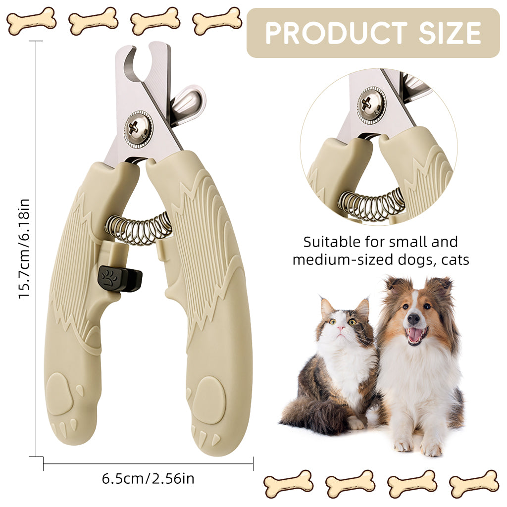 Qpets® Pet Nail Cutter Cute Cat Nail Clipper with with PP Handle, Stainless Steel Pet Trimmer with Safety Stop to Prevent Over-Cutting Spring-Loaded, Easy-Grip Design for Cats Dogs