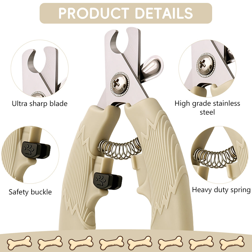 Qpets® Pet Nail Cutter Cute Cat Nail Clipper with with PP Handle, Stainless Steel Pet Trimmer with Safety Stop to Prevent Over-Cutting Spring-Loaded, Easy-Grip Design for Cats Dogs