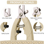 Qpets® Pet Nail Cutter Cute Cat Nail Clipper with with PP Handle, Stainless Steel Pet Trimmer with Safety Stop to Prevent Over-Cutting Spring-Loaded, Easy-Grip Design for Cats Dogs