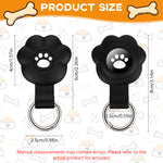 Qpets® Holder for Dogs & Cats, Silicone Waterproof Protective Case with Metal Ring Clasp - Cartoon Dog Paw Design Pet Tracker Cover, Secure Collar Accessory for Keys, Bags & Baggage