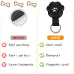 Qpets® Holder for Dogs & Cats, Silicone Waterproof Protective Case with Metal Ring Clasp - Cartoon Dog Paw Design Pet Tracker Cover, Secure Collar Accessory for Keys, Bags & Baggage