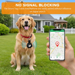 Qpets® Holder for Dogs & Cats, Silicone Waterproof Protective Case with Metal Ring Clasp - Cartoon Dog Paw Design Pet Tracker Cover, Secure Collar Accessory for Keys, Bags & Baggage