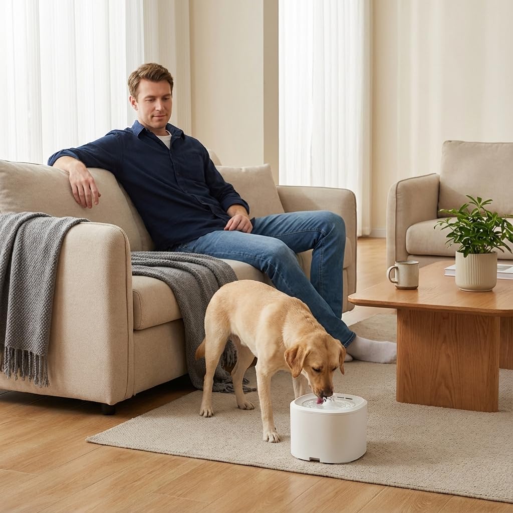 Qpets® Cat Water Fountain, Ultra Quiet Automatic Cat Dog Water Dispenser, 3L Large Capacity Pet Drinking Fountain for Week-Long Fresh Water with 3 Flow Modes & Smart Circulating Filtration System