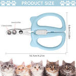 Qpets® Cat Nail Cutter, Cute Cat Clipper Bear Design, Stainless Steel Pet Nail Trimmer with 2-Size Holes & Nails File, Safe Design Prevents Over-Cutting for Cats, Kittens & Small Pets at Home