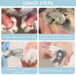 Qpets® Cat Nail Cutter, Cute Cat Clipper Bear Design, Stainless Steel Pet Nail Trimmer with 2-Size Holes & Nails File, Safe Design Prevents Over-Cutting for Cats, Kittens & Small Pets at Home