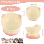 Qpets® Elevated Cat Bowl, Ceramic Pet Cat Dog Food Bowl, Non-Slip & Easy Clean & Anti-Vomit Pet Feeding Dish Aids Digestion & Reduces Neck Strain - 240ml