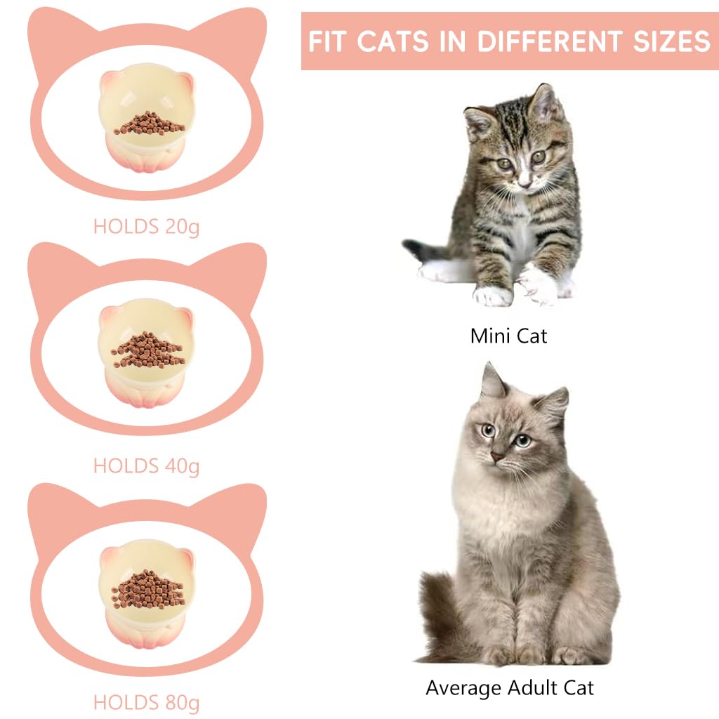 Qpets® Elevated Cat Bowl, Ceramic Pet Cat Dog Food Bowl, Non-Slip & Easy Clean & Anti-Vomit Pet Feeding Dish Aids Digestion & Reduces Neck Strain - 240ml