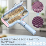Qpets® Pet Hair Remover with Water Spray, Double Layer Reusable Lint Roller for Embedded Hair on Car Seats, Furniture & Bedding, Wet & Dry Modes, Washable & Eco Friendly
