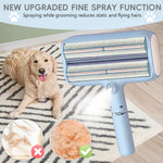 Qpets® Pet Hair Remover with Water Spray, Double Layer Reusable Lint Roller for Embedded Hair on Car Seats, Furniture & Bedding, Wet & Dry Modes, Washable & Eco Friendly