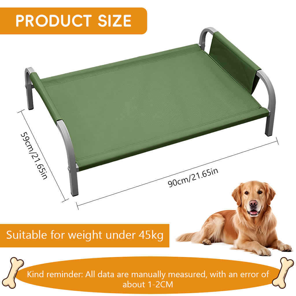 Qpets® Elevated Pet Bed for Cats and Dogs, Oxford Cloth with Steel Frame, 45kg Loading Capacity, Anti-Scratch Fabric, All Season Pet Rest Bed, Easy-Clean Pet Cot for Indoor, Outdoor & Travel Use
