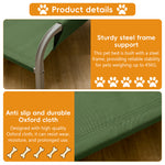 Qpets® Elevated Pet Bed for Cats and Dogs, Oxford Cloth with Steel Frame, 45kg Loading Capacity, Anti-Scratch Fabric, All Season Pet Rest Bed, Easy-Clean Pet Cot for Indoor, Outdoor & Travel Use